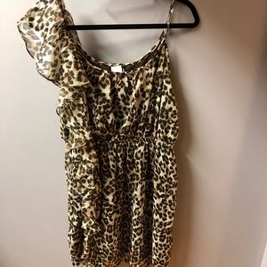 Leopard Print off the shoulder dress